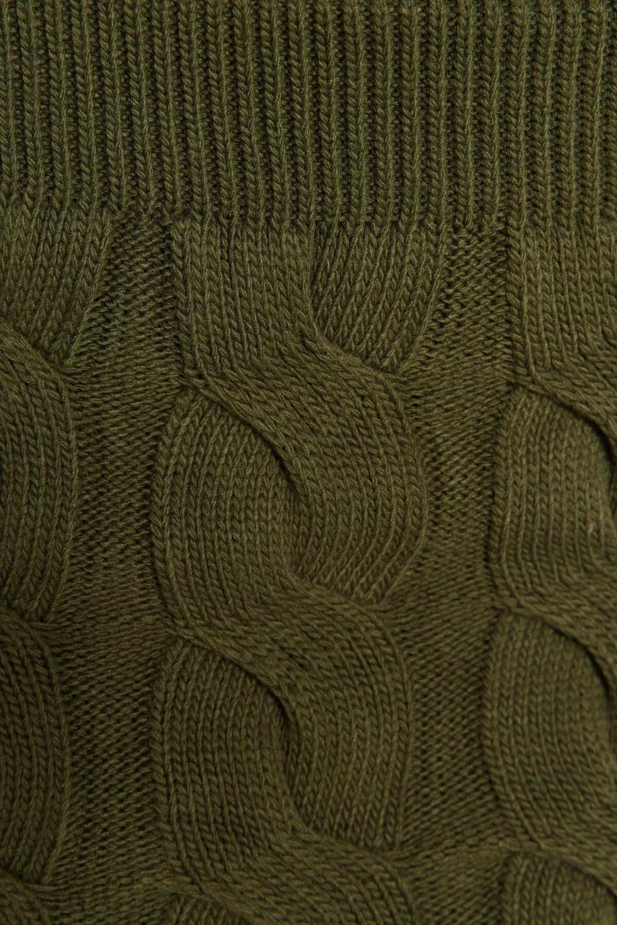 Khaki Crop Knitwear Top-Upper Suit, Khaki, large image number 5