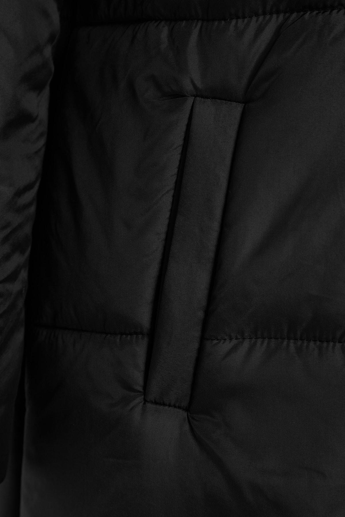 Black Puffer Hooded Jacket, , large image number 6