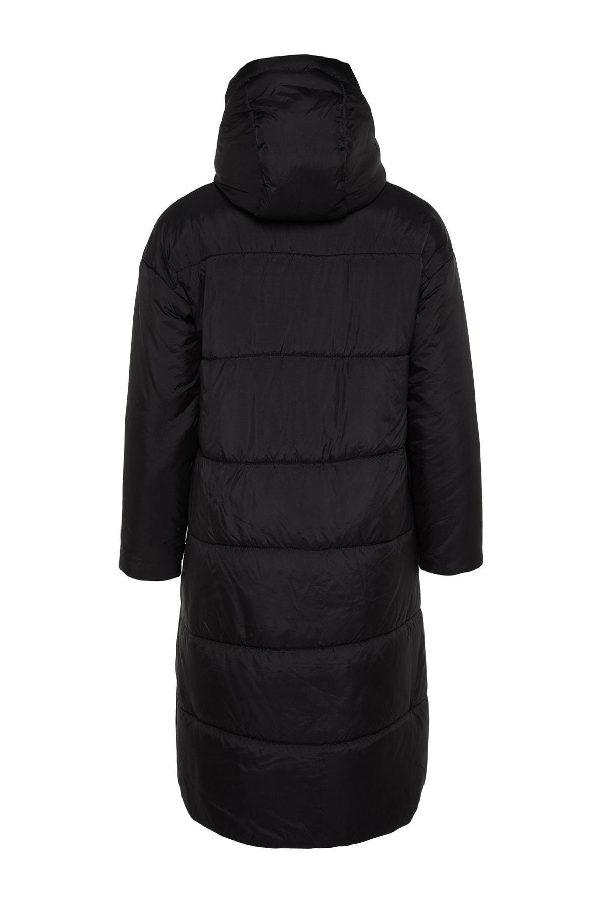 Black Puffer Hooded Jacket, , large image number 7