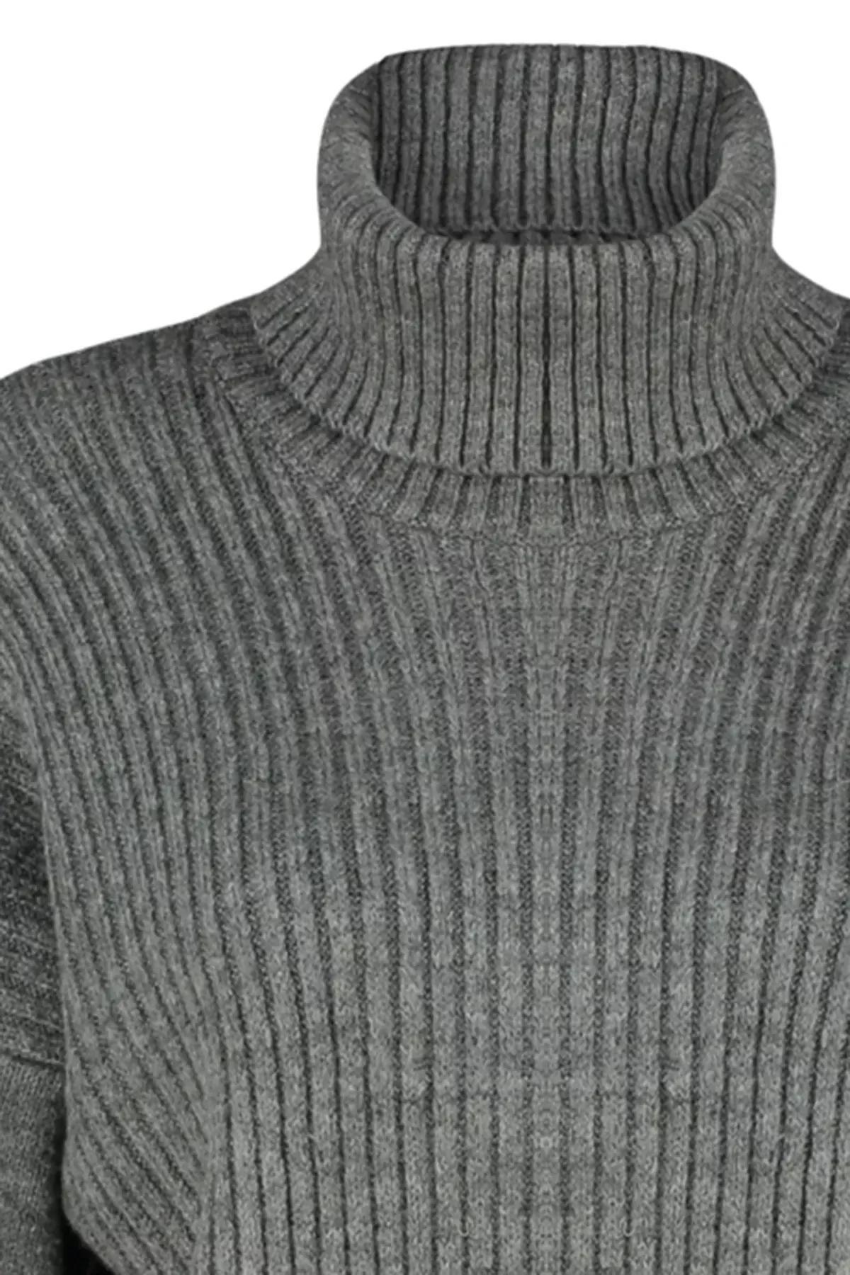 Grey d Turtleneck Knitwear Sweater, Anthracite, large image number 6