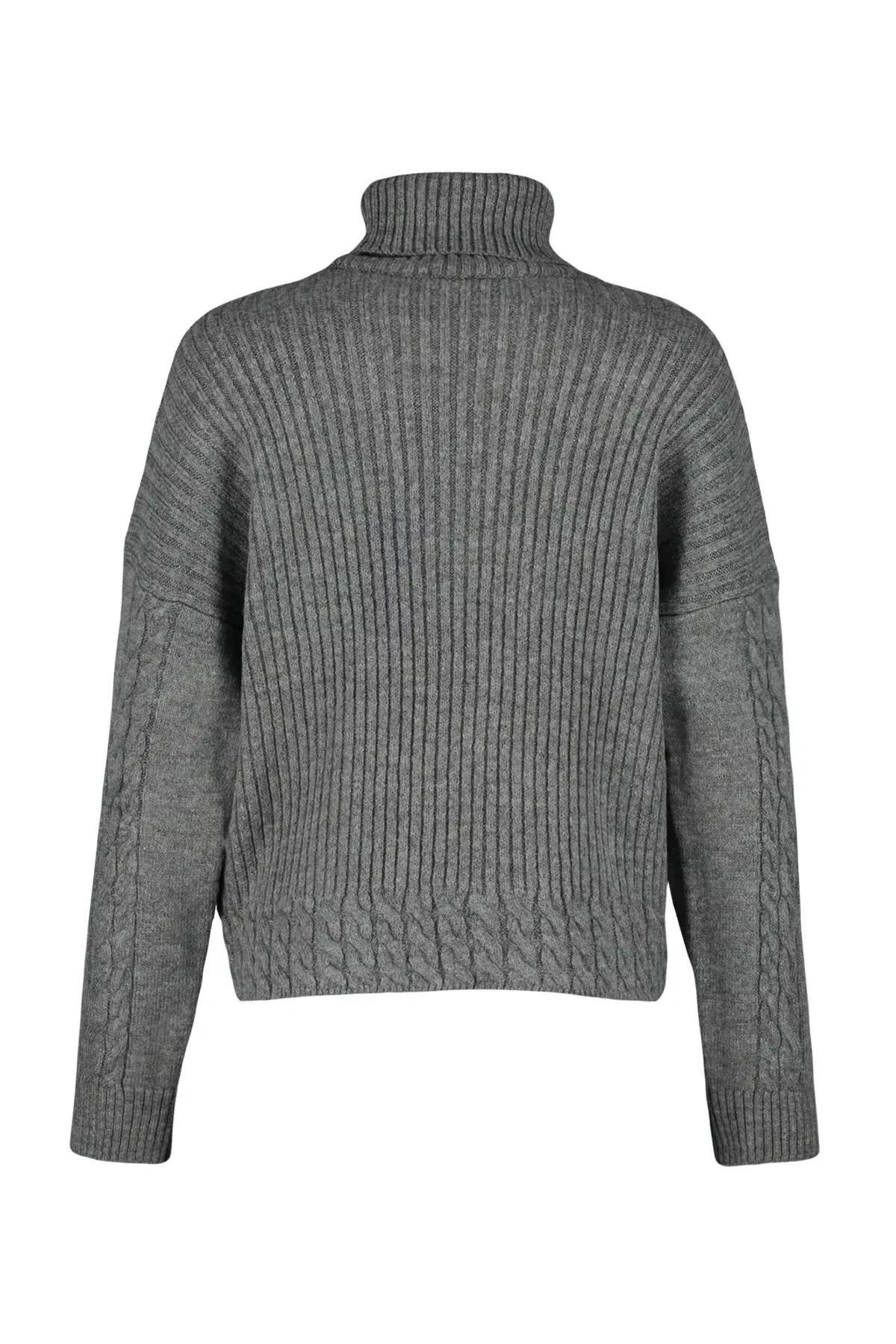 Grey d Turtleneck Knitwear Sweater, Anthracite, large image number 7