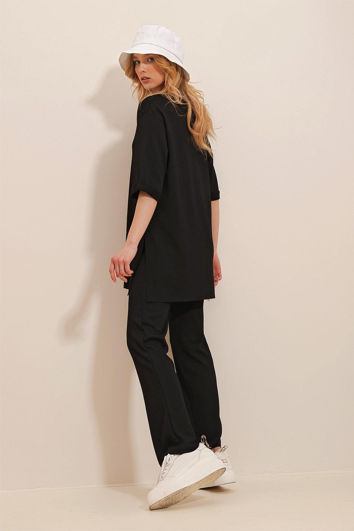 Black Crew Neck Co-Ord Set, , large image number 5