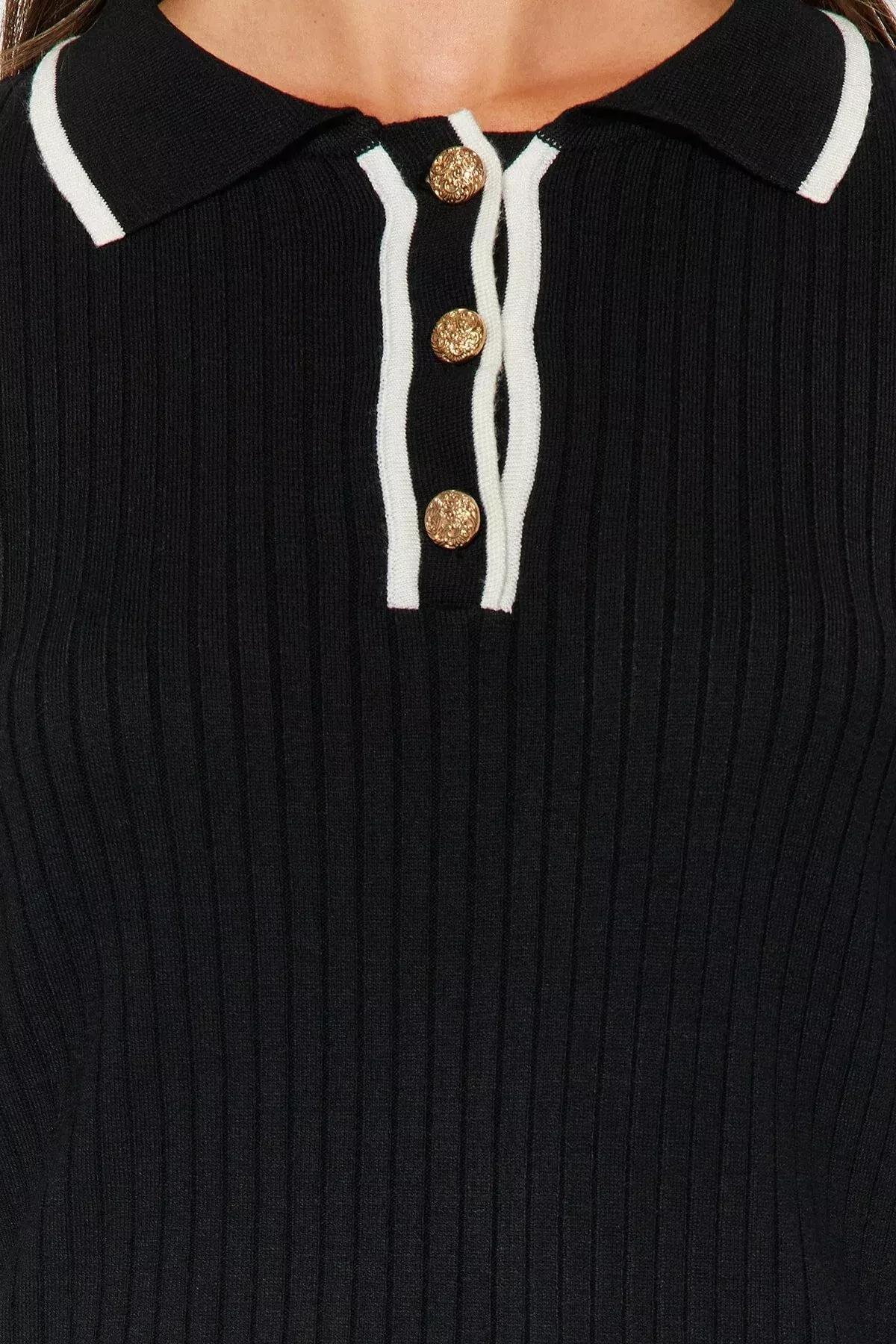 Black Colour Block Slim Sweater, , large image number 2