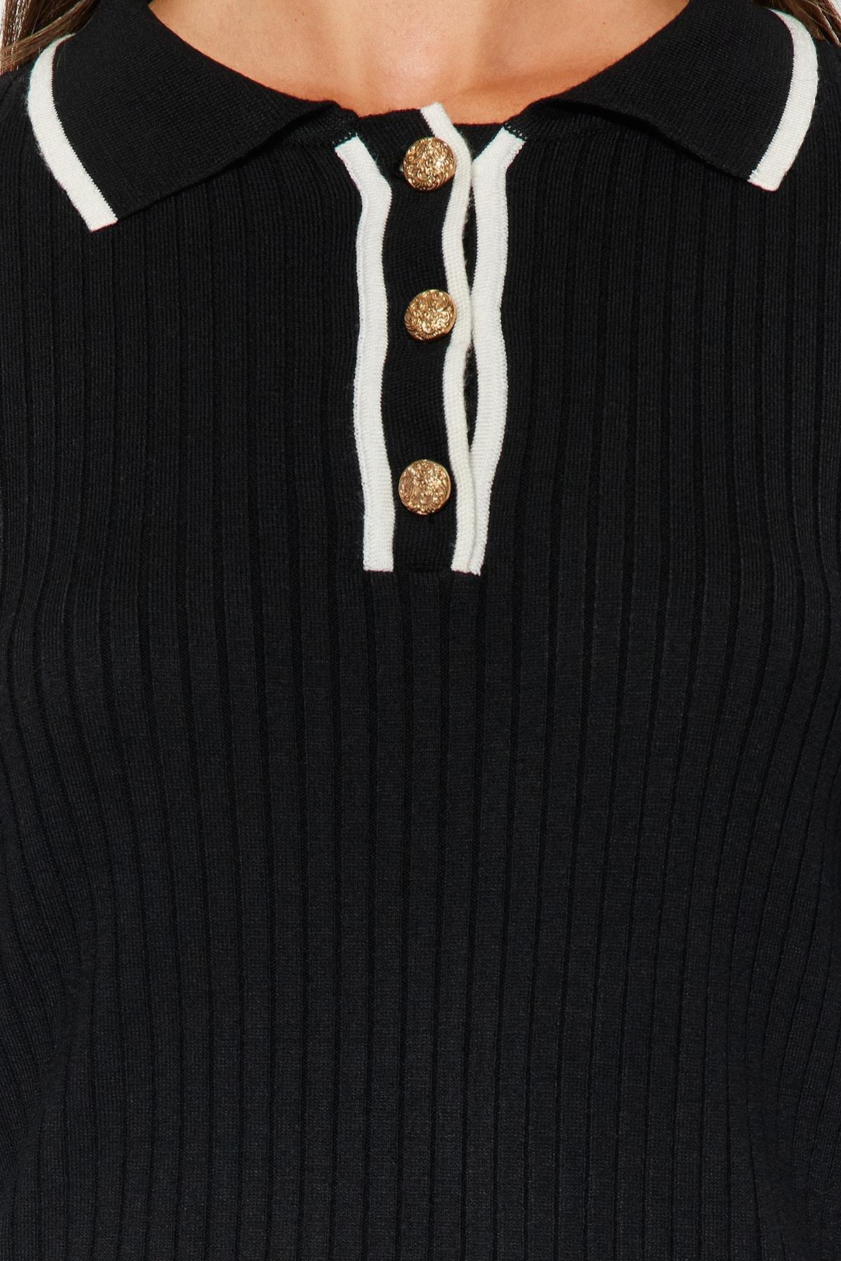 Black Colour Block Slim Sweater, , large image number 2