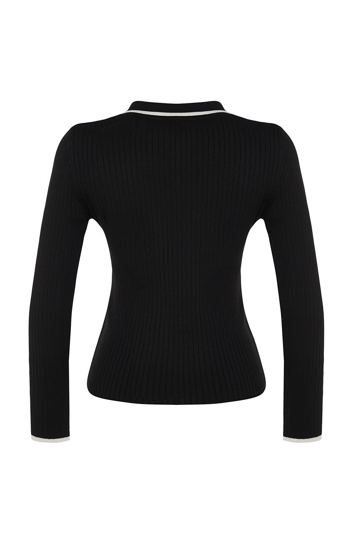 Black Colour Block Slim Sweater, , large image number 6