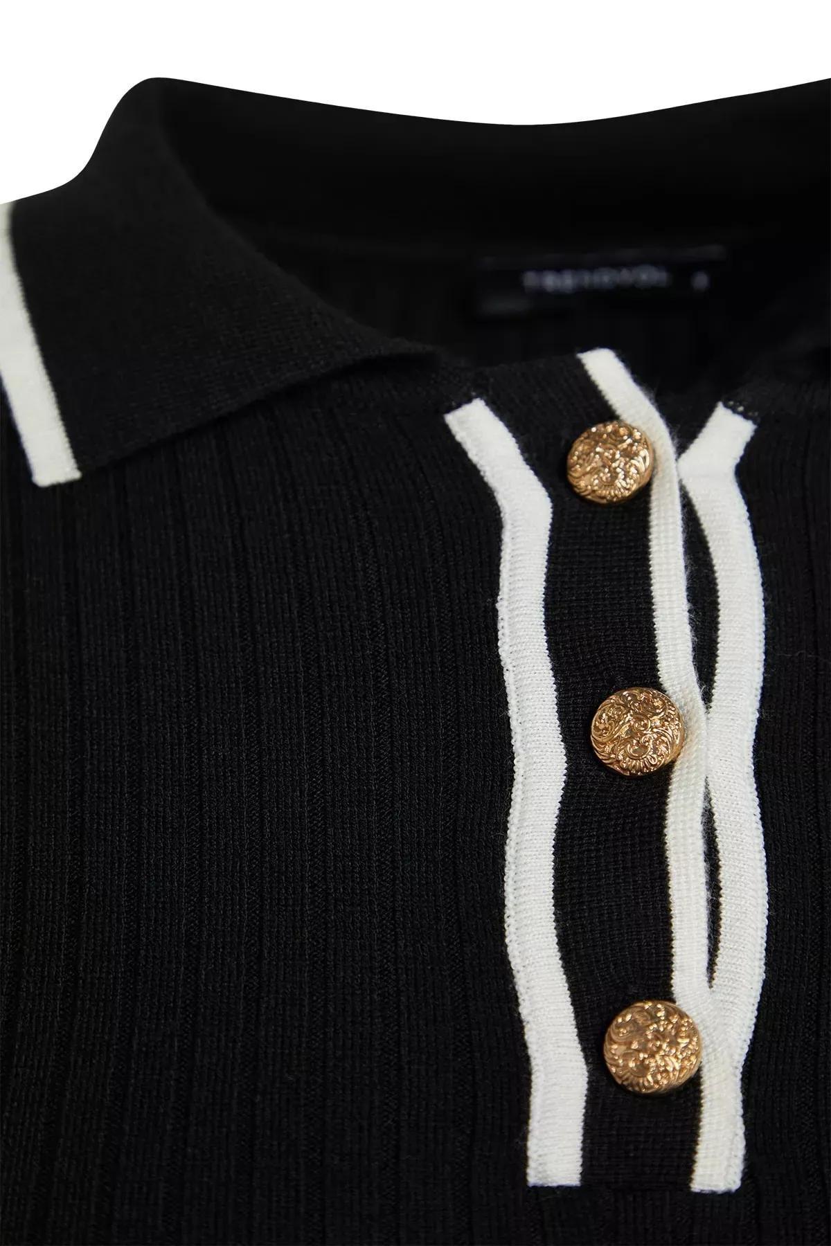 Black Colour Block Slim Sweater, , large image number 7