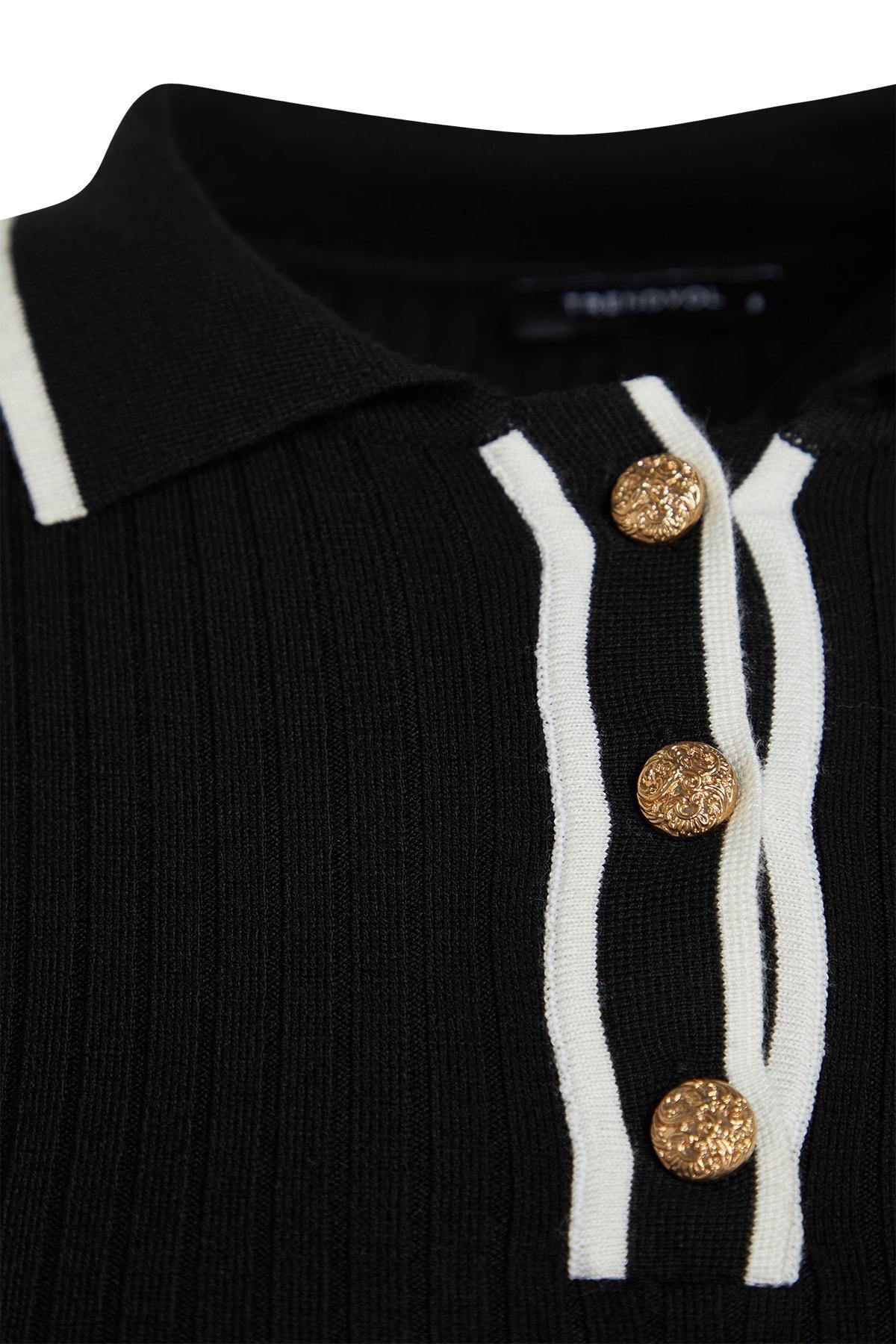 Black Colour Block Slim Sweater, , large image number 7