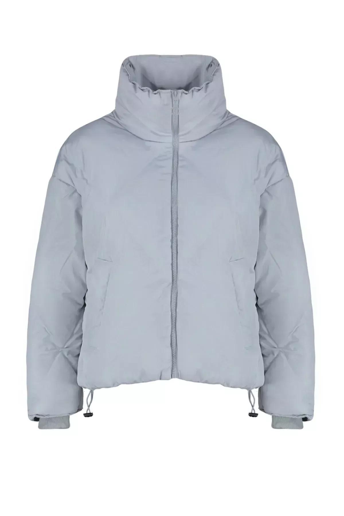 Grey Puffer Jacket, Grey, large image number 5