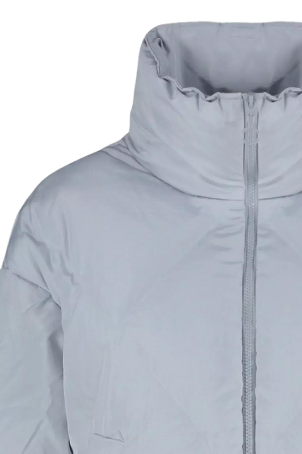 Grey Puffer Jacket, Grey, large image number 6