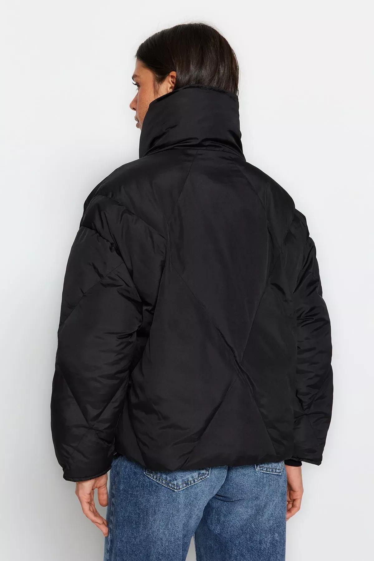 Black Puffer Jacket, BLACK, large image number 5