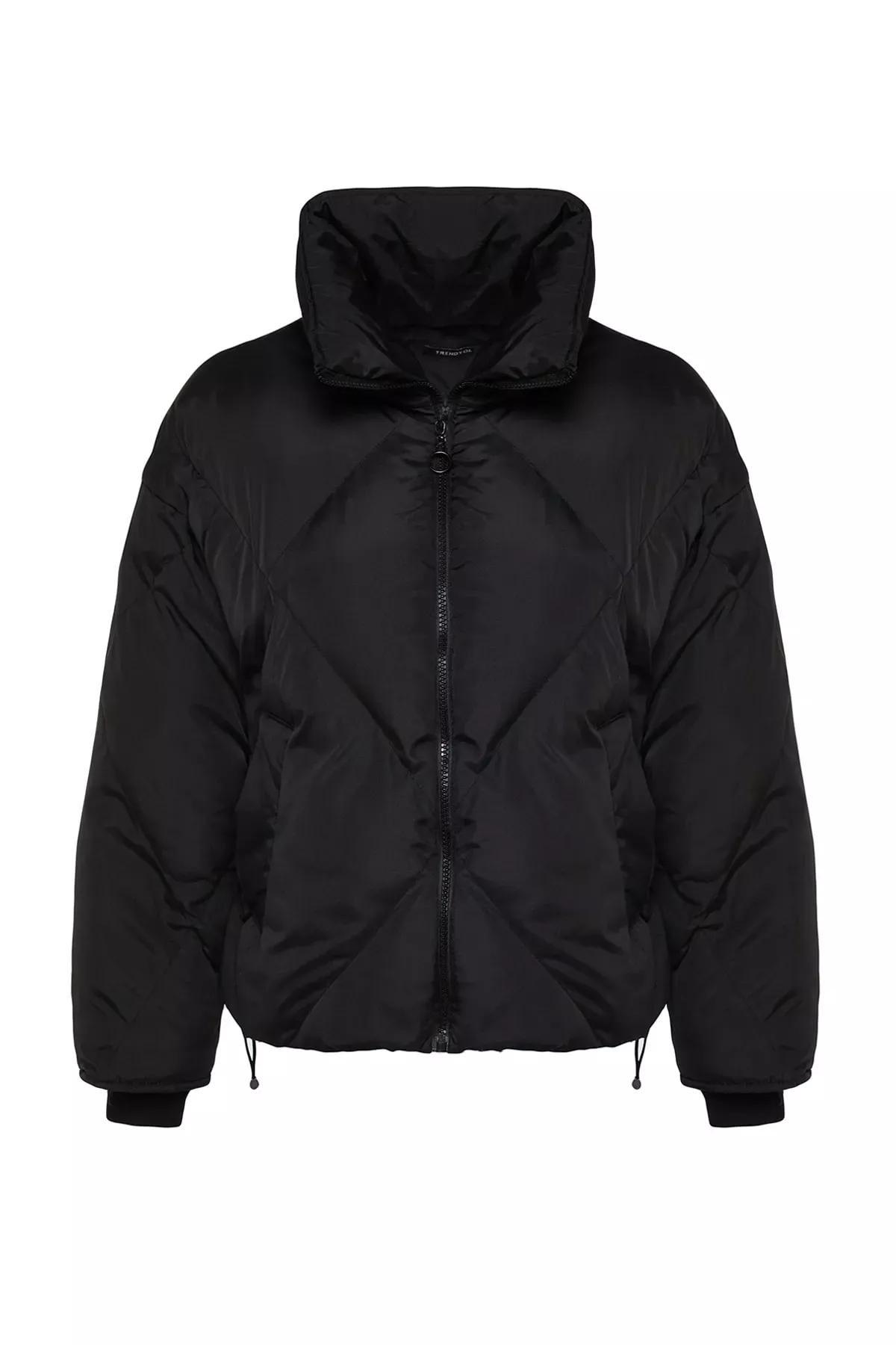 Black Puffer Jacket, BLACK, large image number 6