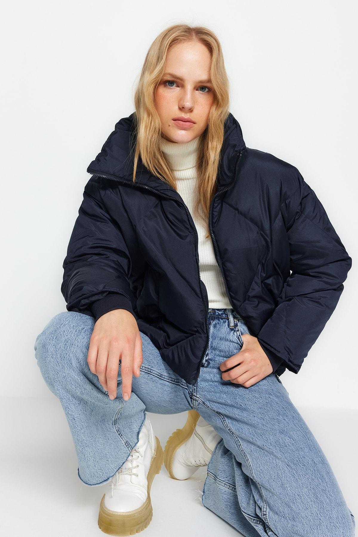 Navy Puffer Jacket, , medium