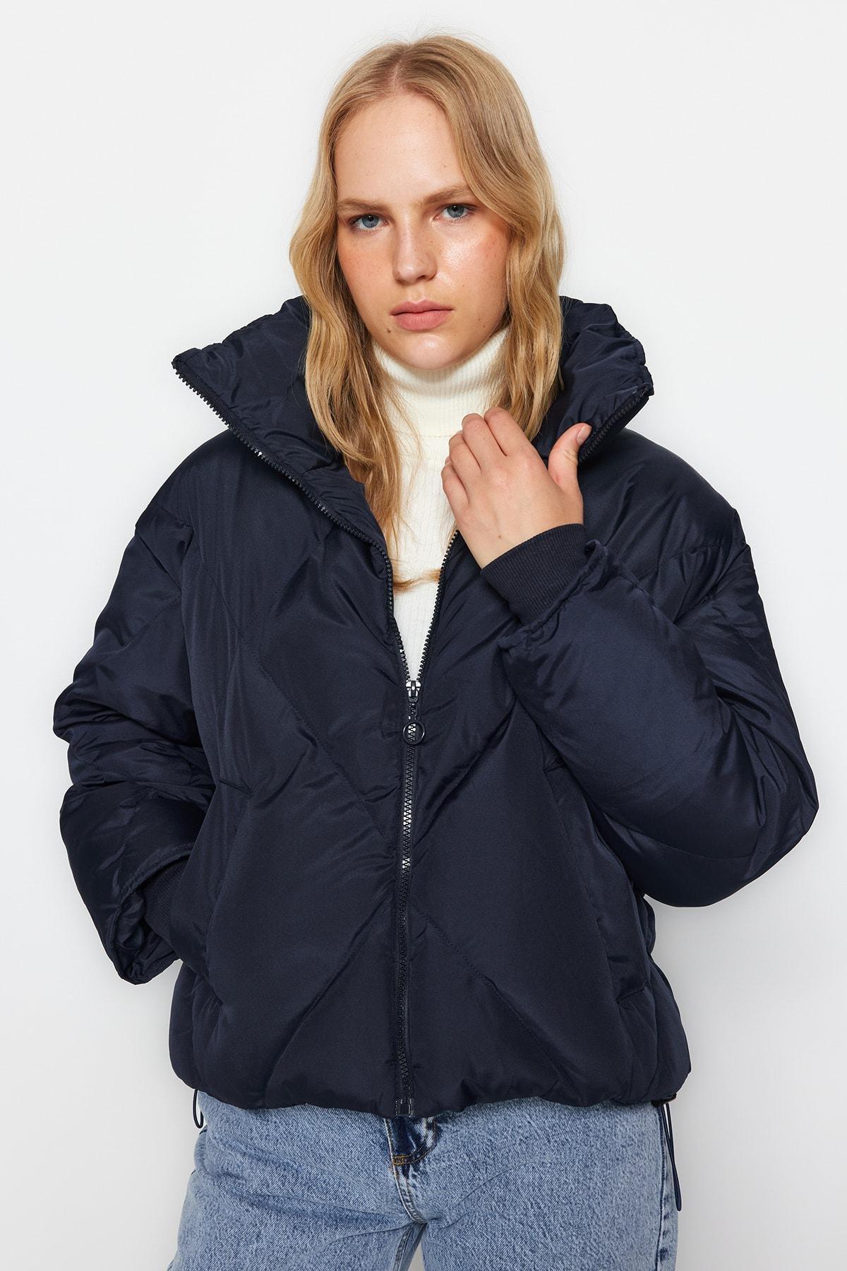 Navy Puffer Jacket, , large image number 1