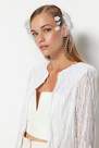 Trendyol - Cream Pearl Flower Detailed Bridal Hair Accessory