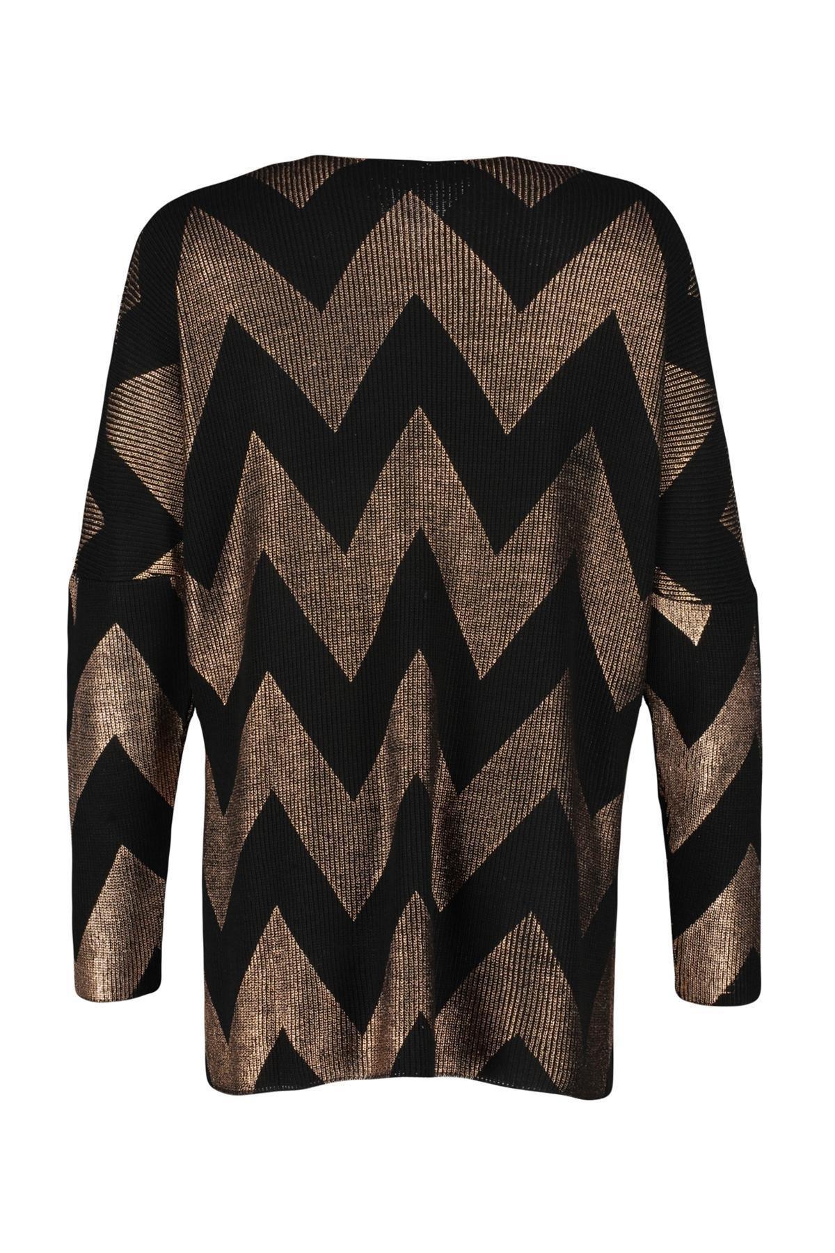 Black Foil Printed Knitwear Sweater, , large image number 6