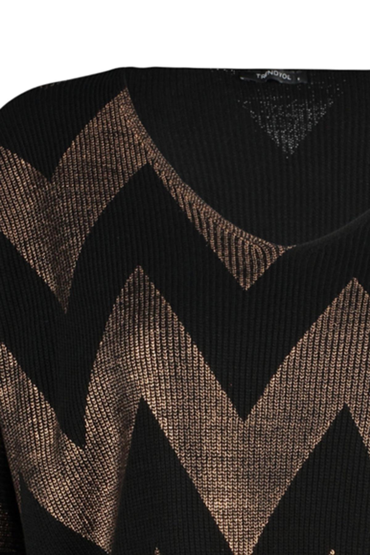 Black Foil Printed Knitwear Sweater, , large image number 7