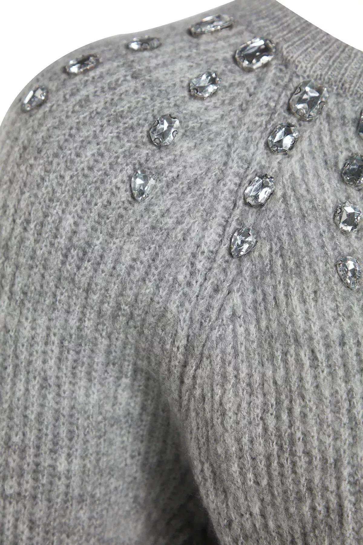 Grey d Brown Detailed Knitwear Sweater, , large image number 5