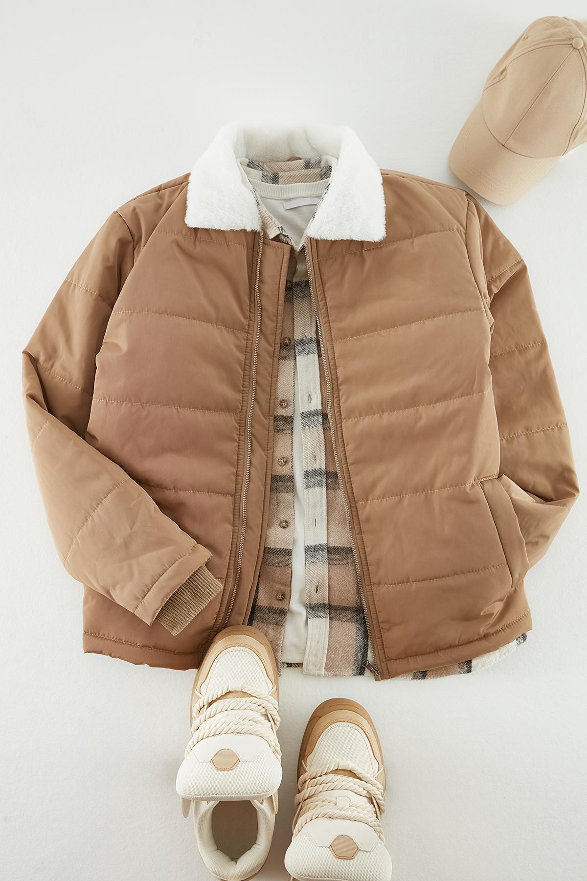 Beige Basic Jacket, , medium