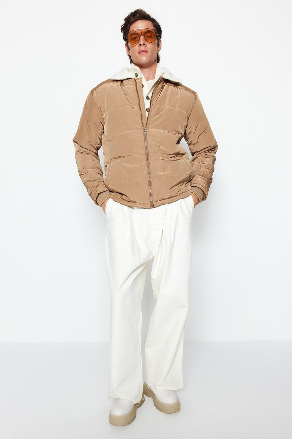 Beige Basic Jacket, , large image number 3