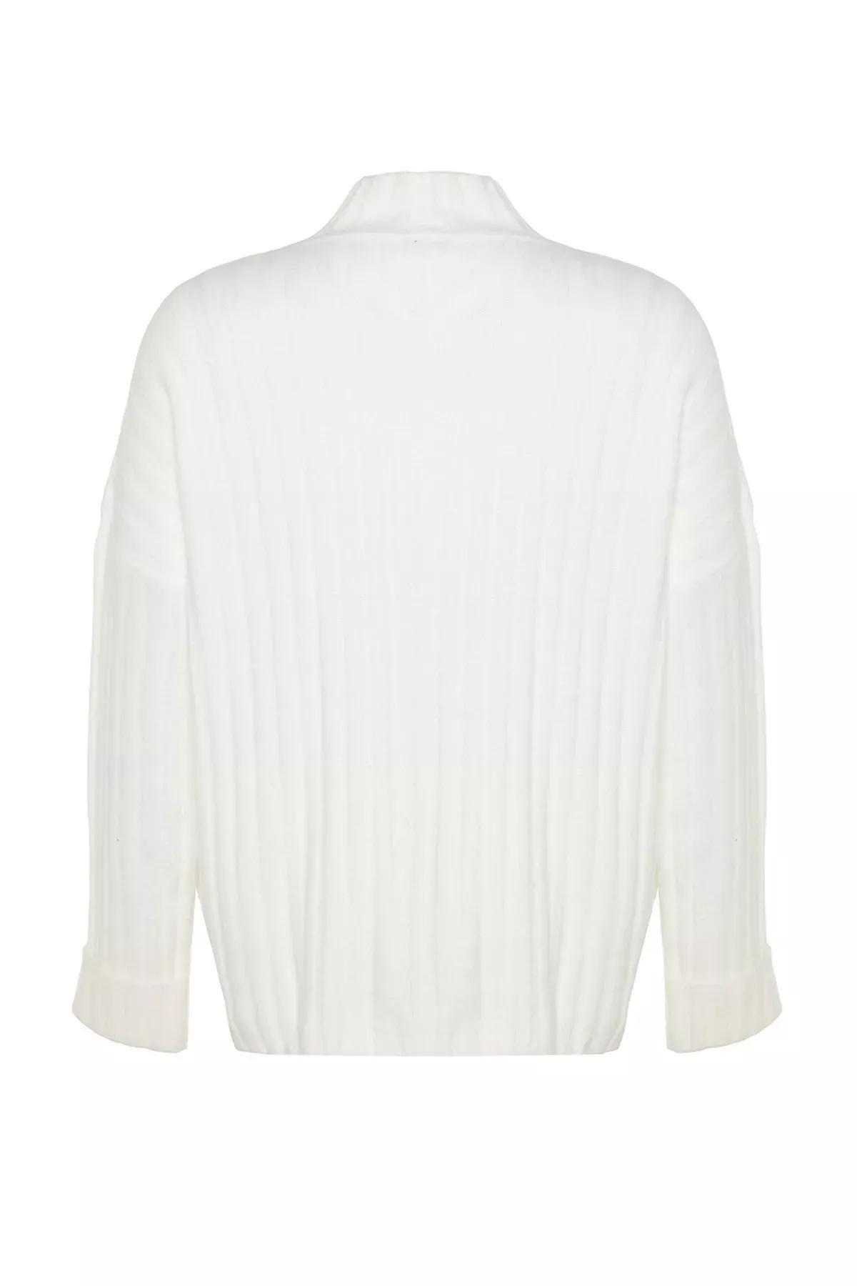 Cream Relaxed Plus Size Sweater, Ecru, large image number 6