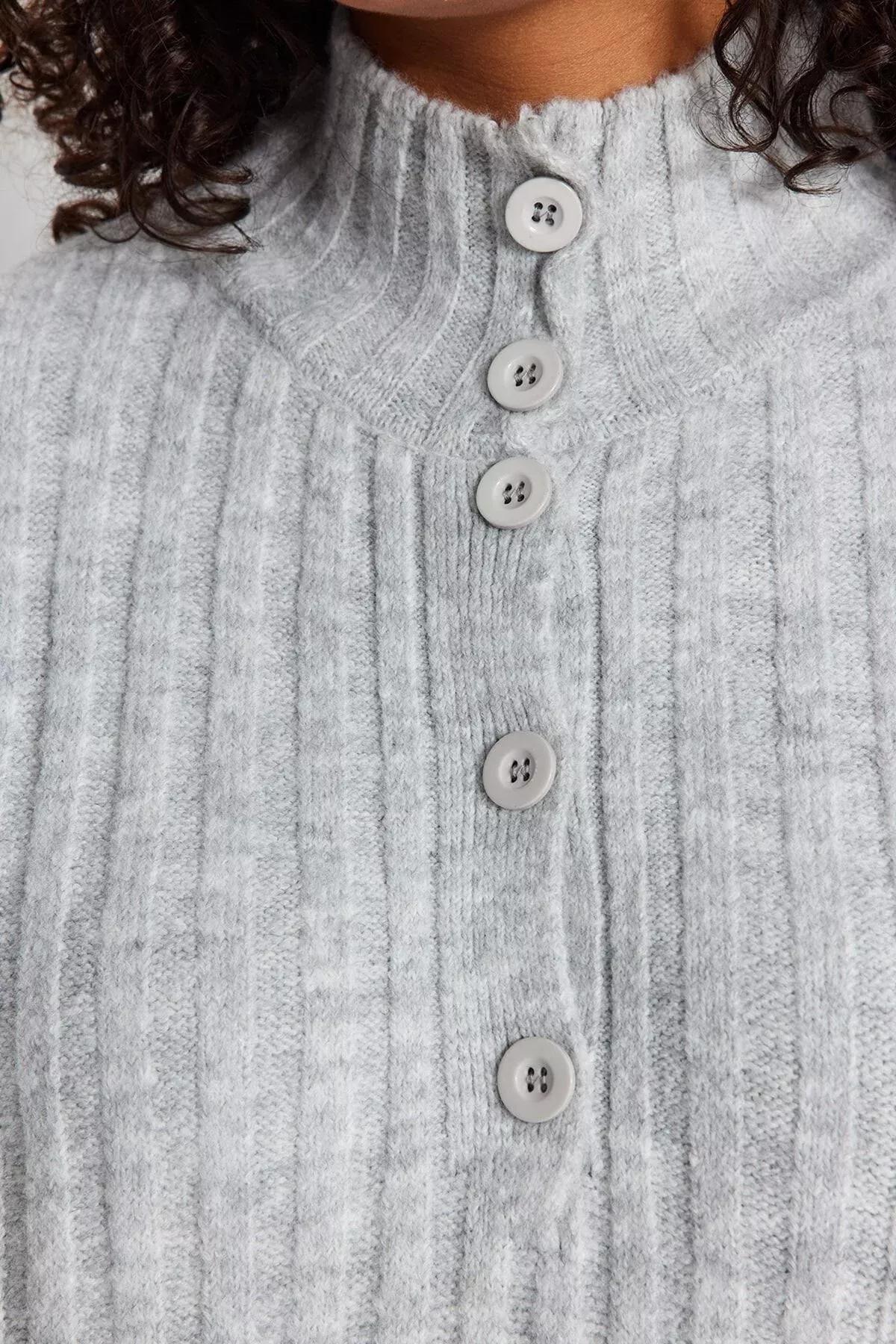 Grey Relaxed Plus Size Sweater, Grey, large image number 3