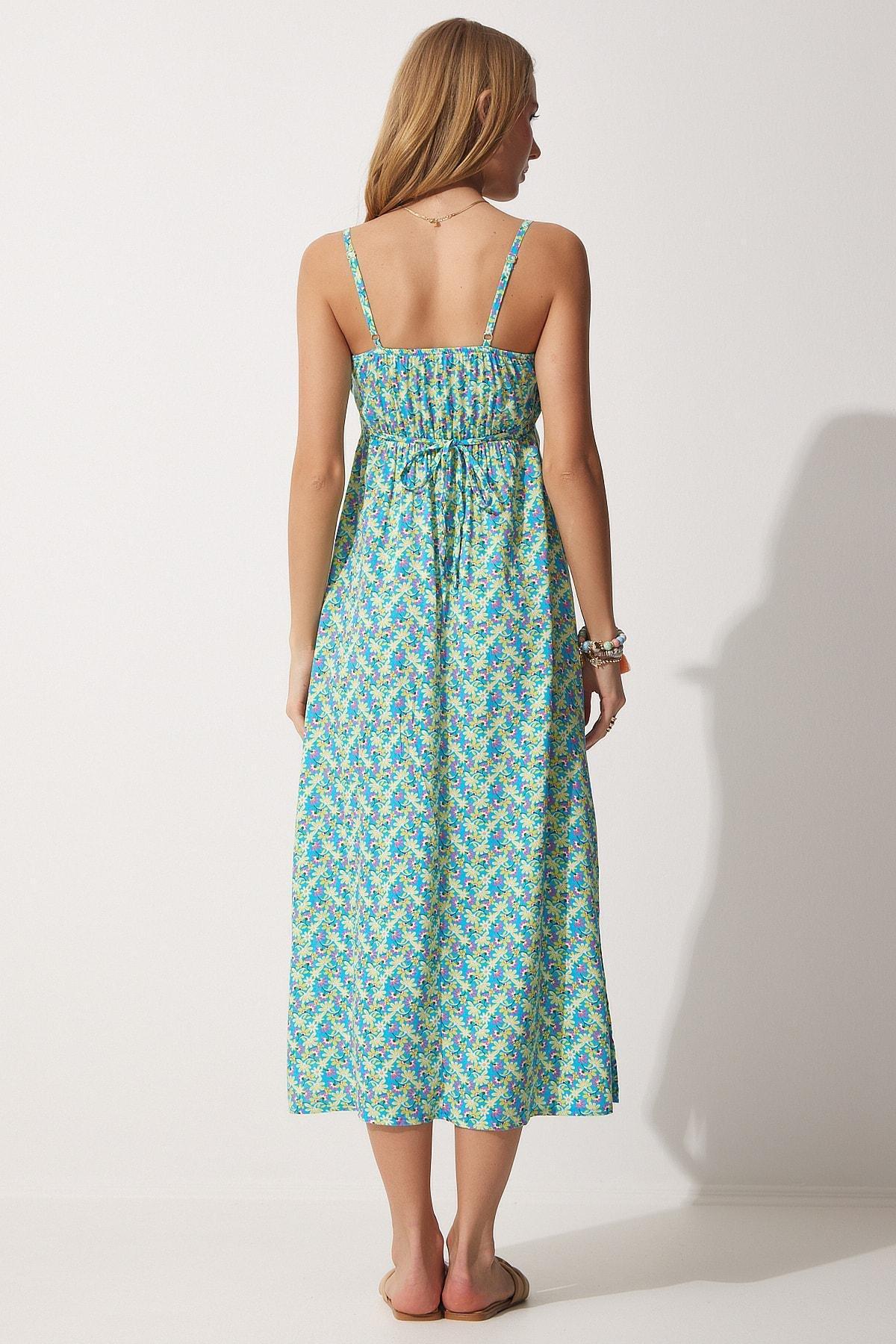Turquoise Floral Dress, , large image number 2