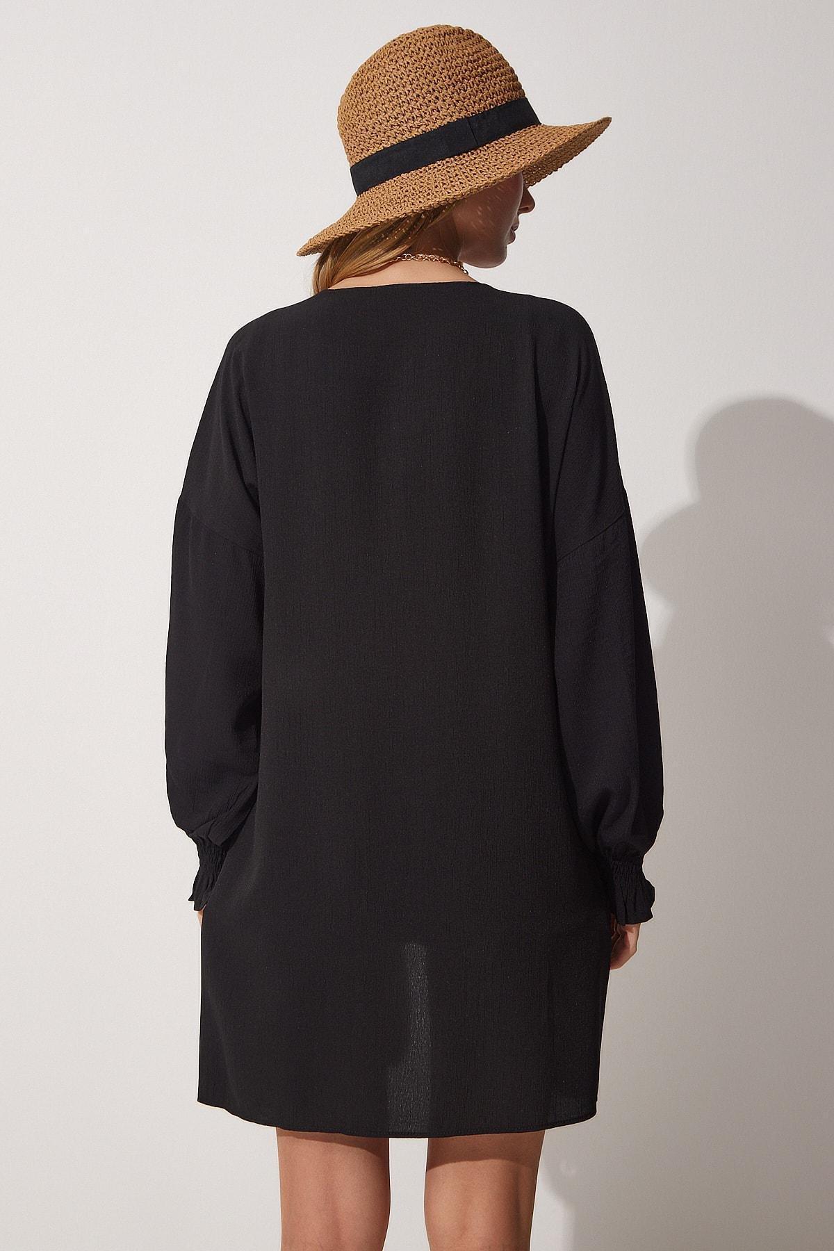 Black Double-Breasted Caftan, , large image number 3