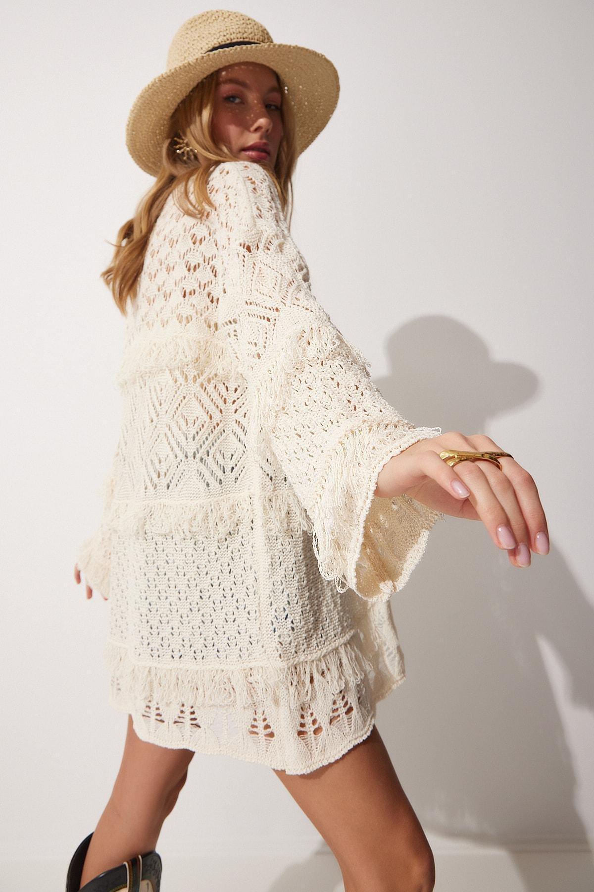 White Basic Cardigan, Bone, large image number 4