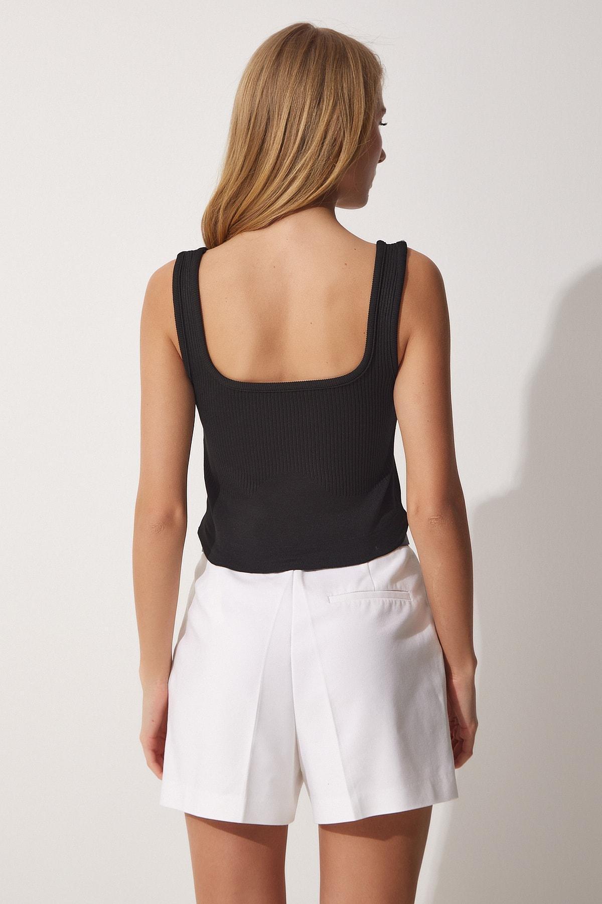 Black Bodycon Crop Top, Black Mink, large image number 4