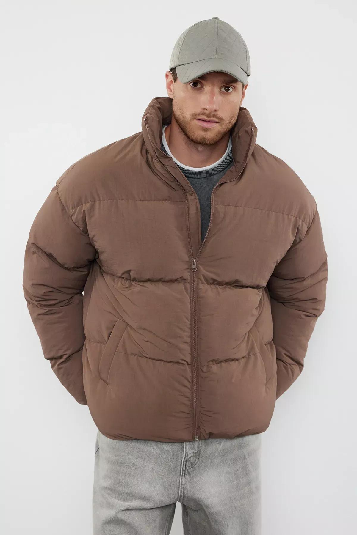 Brown Puffer Coat, Cinnamon, medium