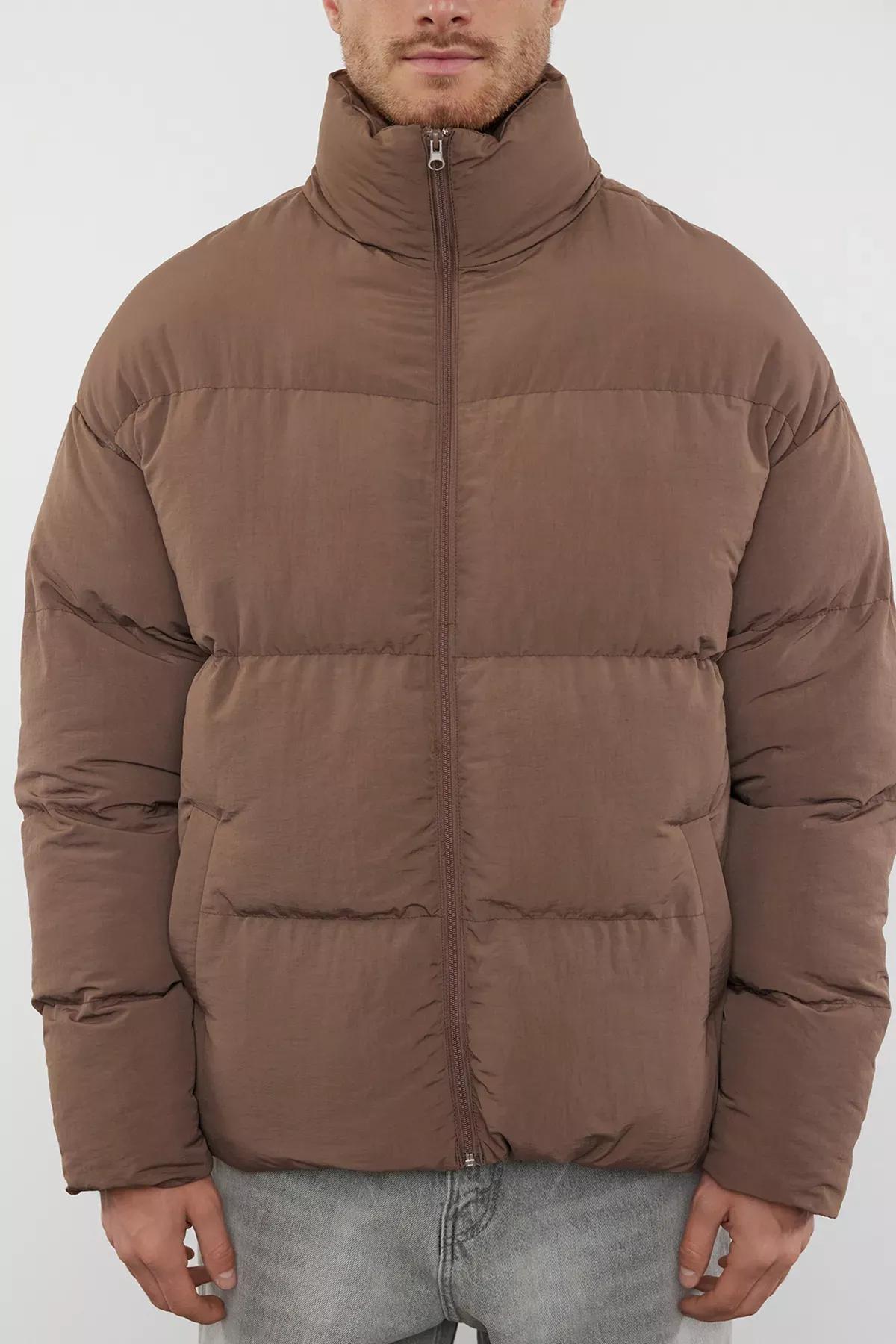 Brown Puffer Coat, Cinnamon, medium