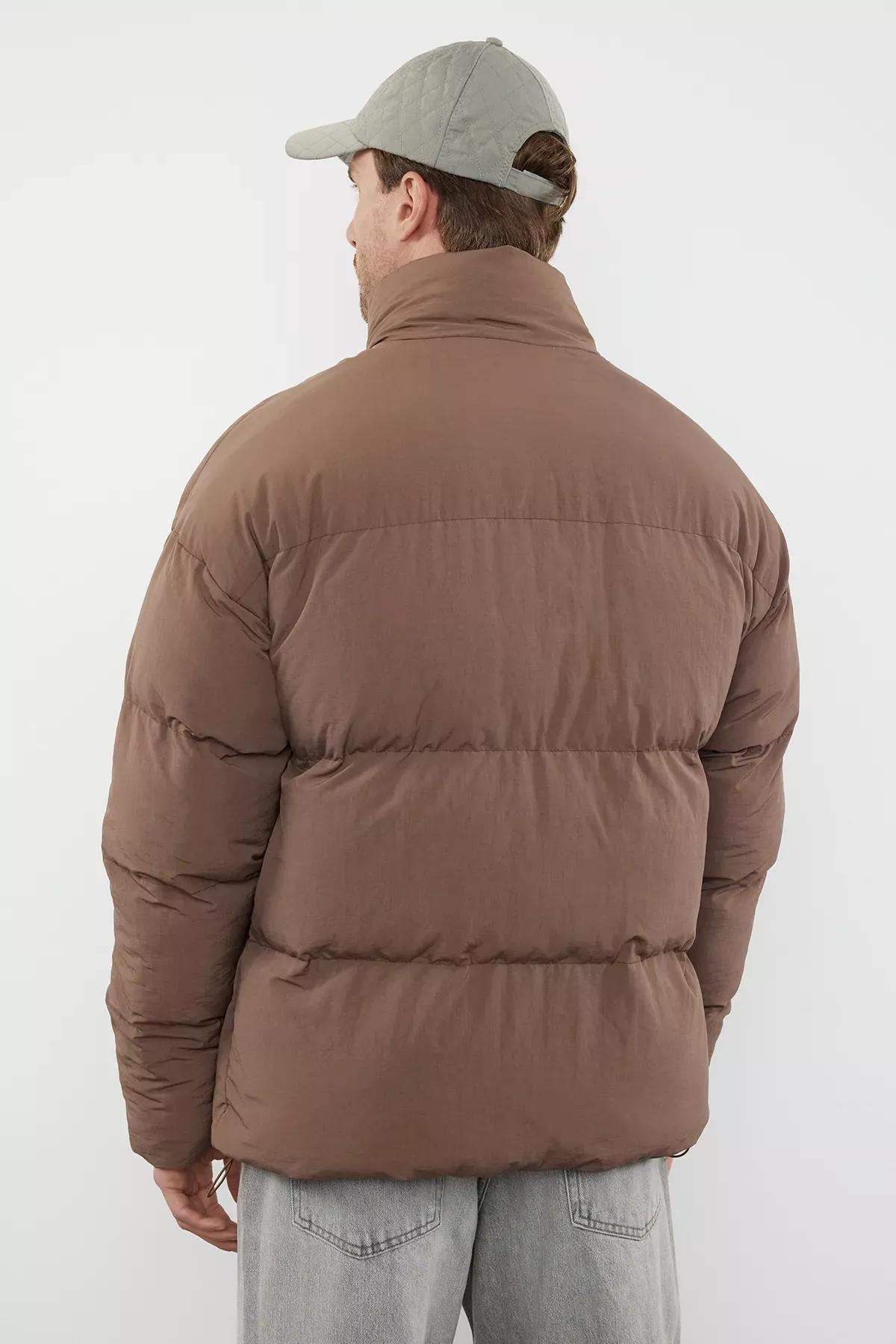 Brown Puffer Coat, Cinnamon, large image number 4