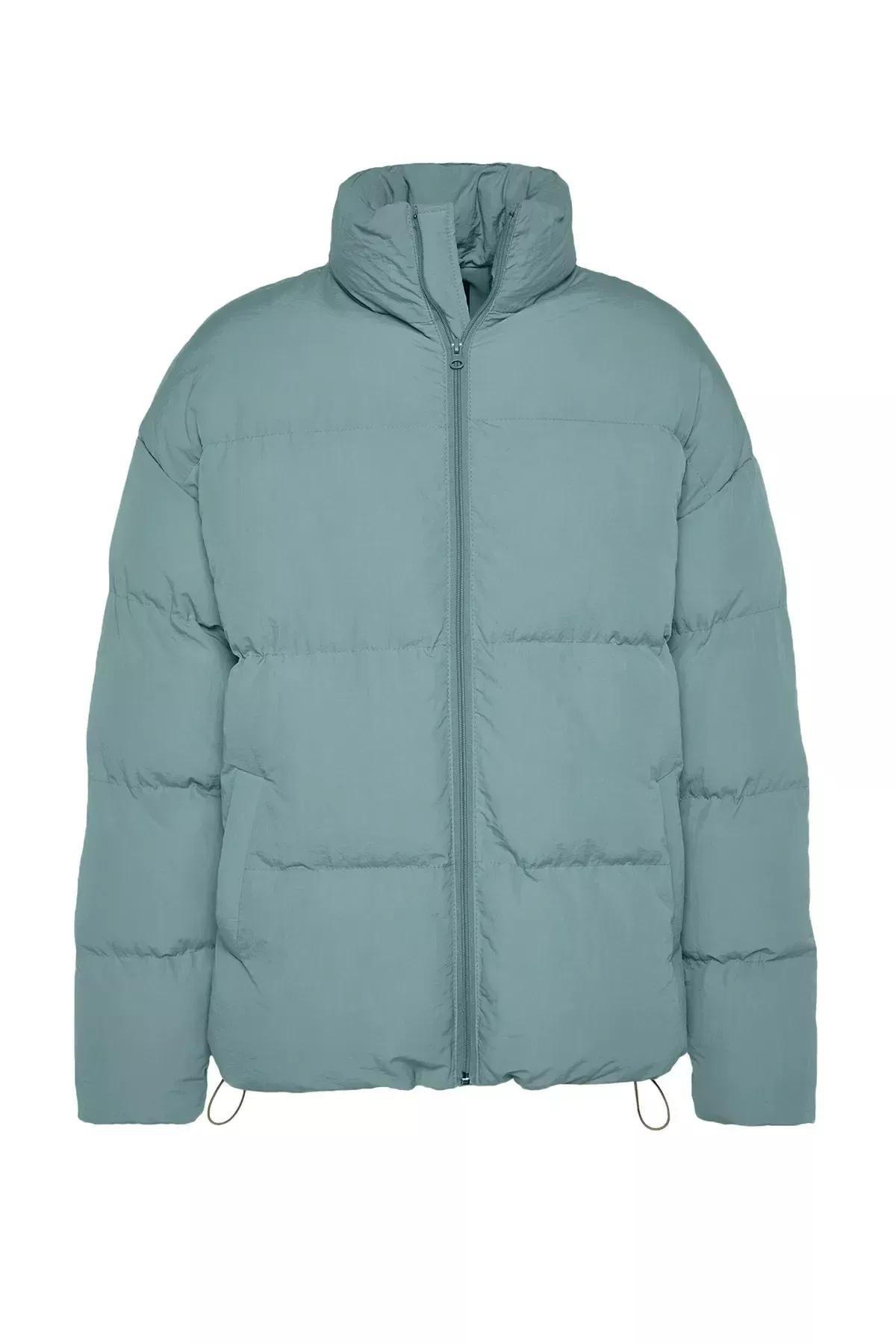 Green Oversized Puffer Jacket, Mint, large image number 5