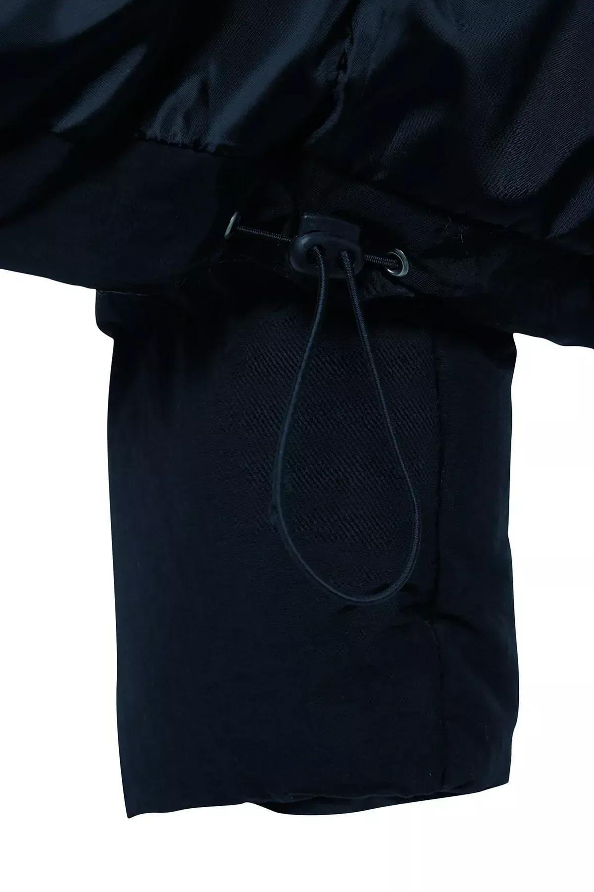 Navy Oversized Collared Coat, , large image number 5