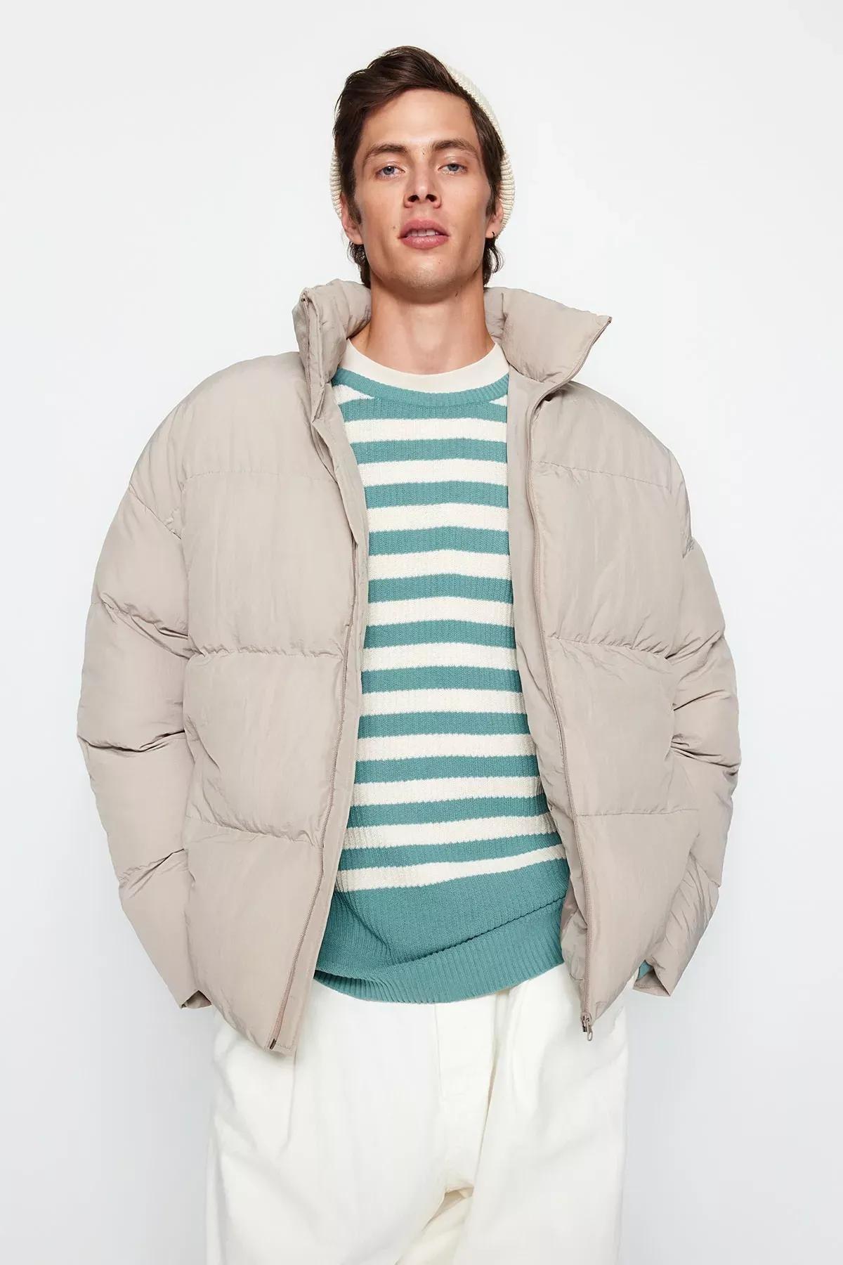 Beige Puffer Jacket, Rock, medium