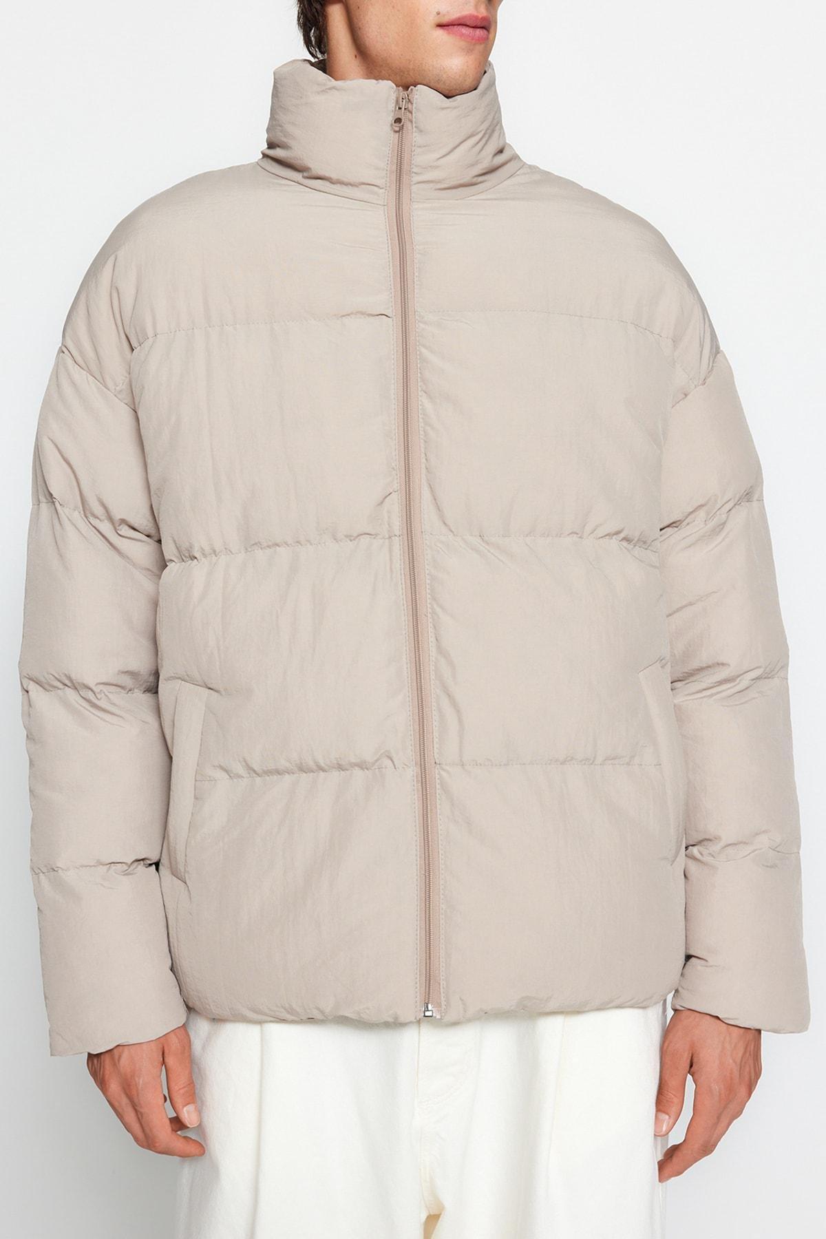 Beige Puffer Jacket, , large image number 3