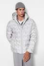 Trendyol - Grey Hooded Textured Puffy Coat