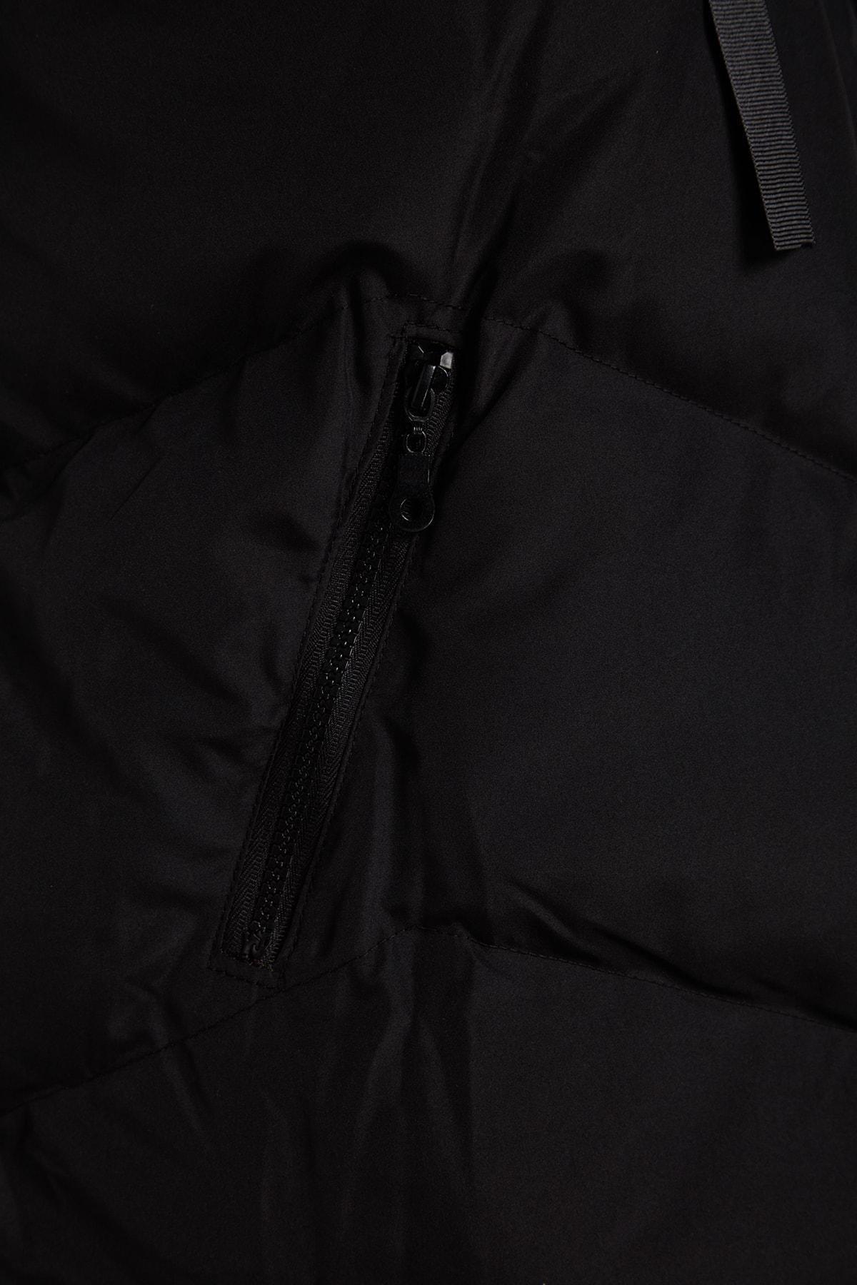 Black Puffer Hooded Plus Size Vest, , large image number 6