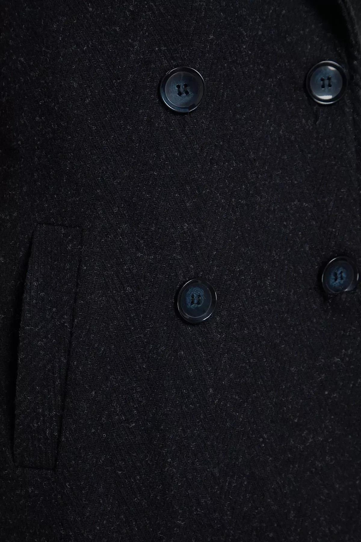 Navy Basic Plus Size Coat, Navy blue, large image number 6