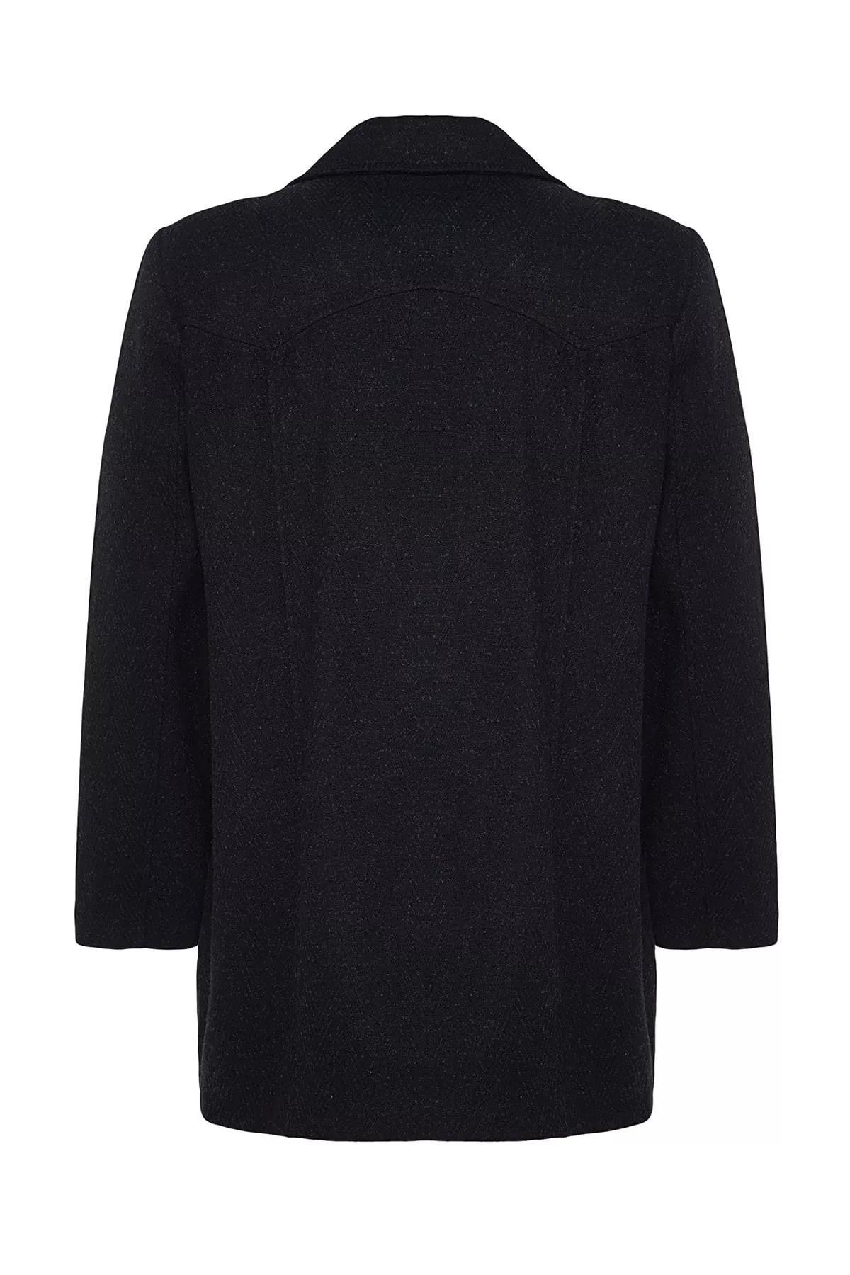 Navy Basic Plus Size Coat, Navy blue, large image number 7