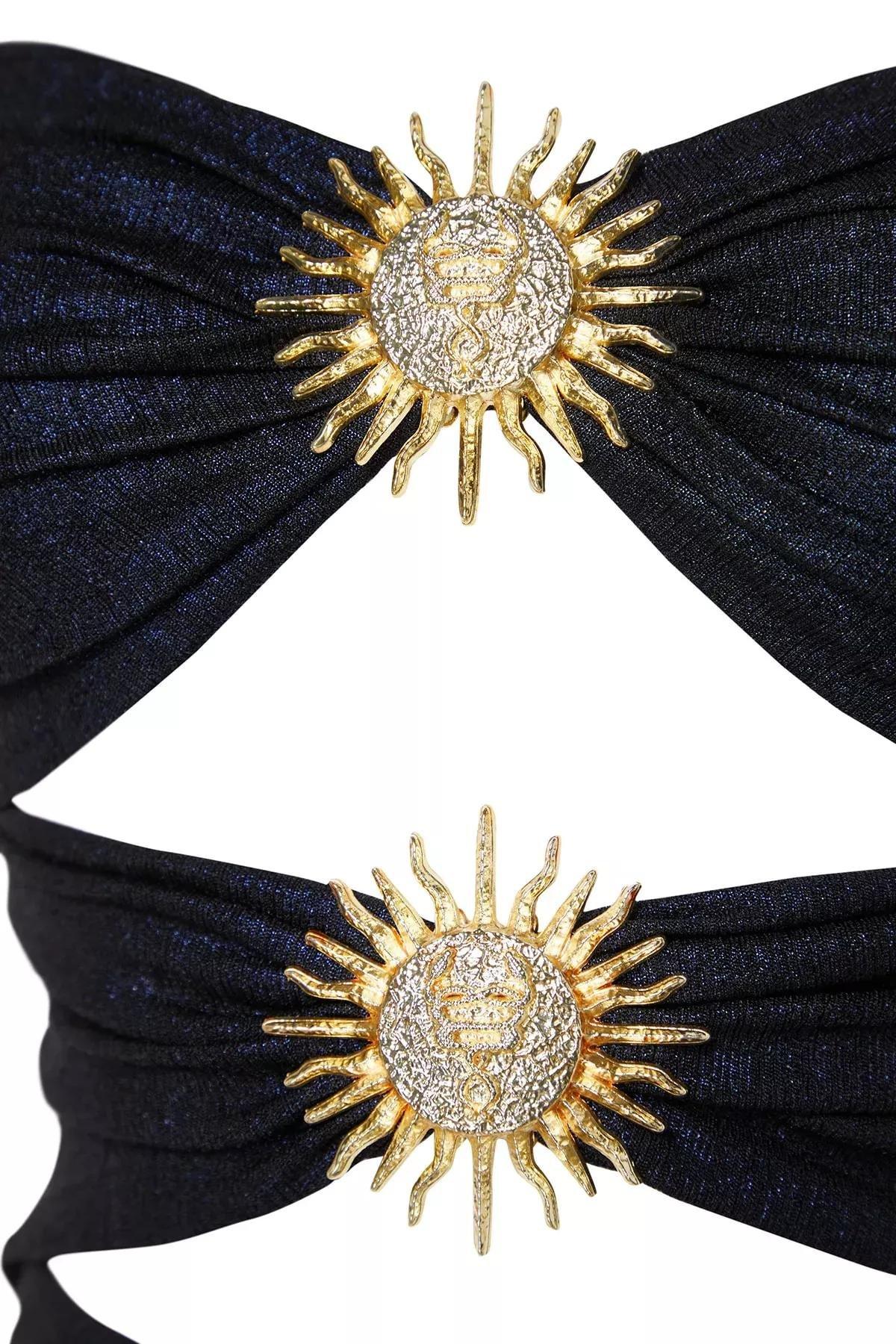 فستان مناسبات بتصميم ملفوف، كحلي, Navy blue, large image number 7