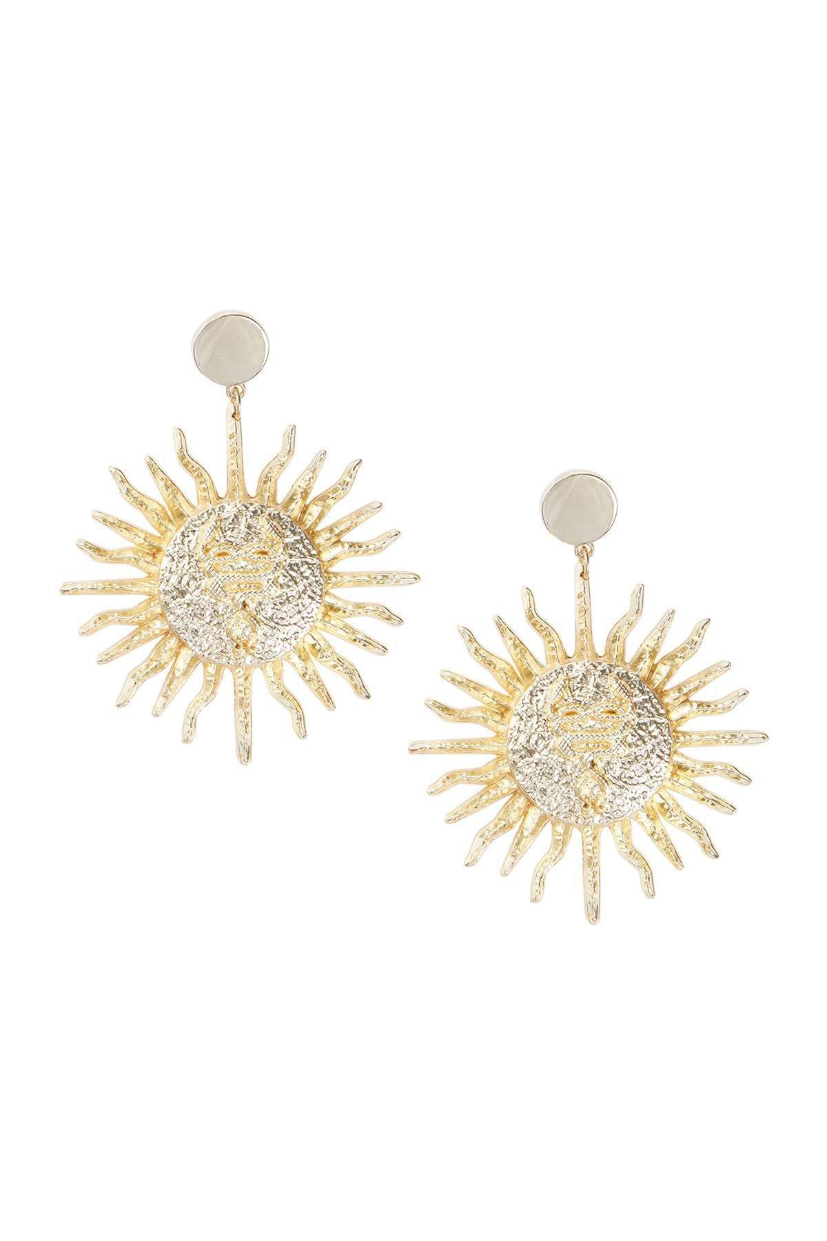 Gold Bijou Earrings, Set Of 2, Gold, large image number 1