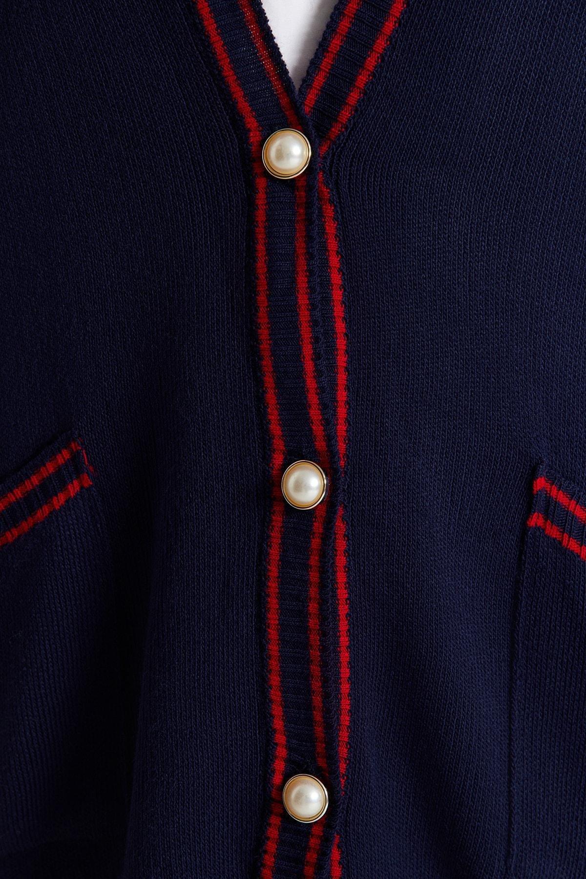 Navy Off-Shoulder Cardigan, , large image number 4