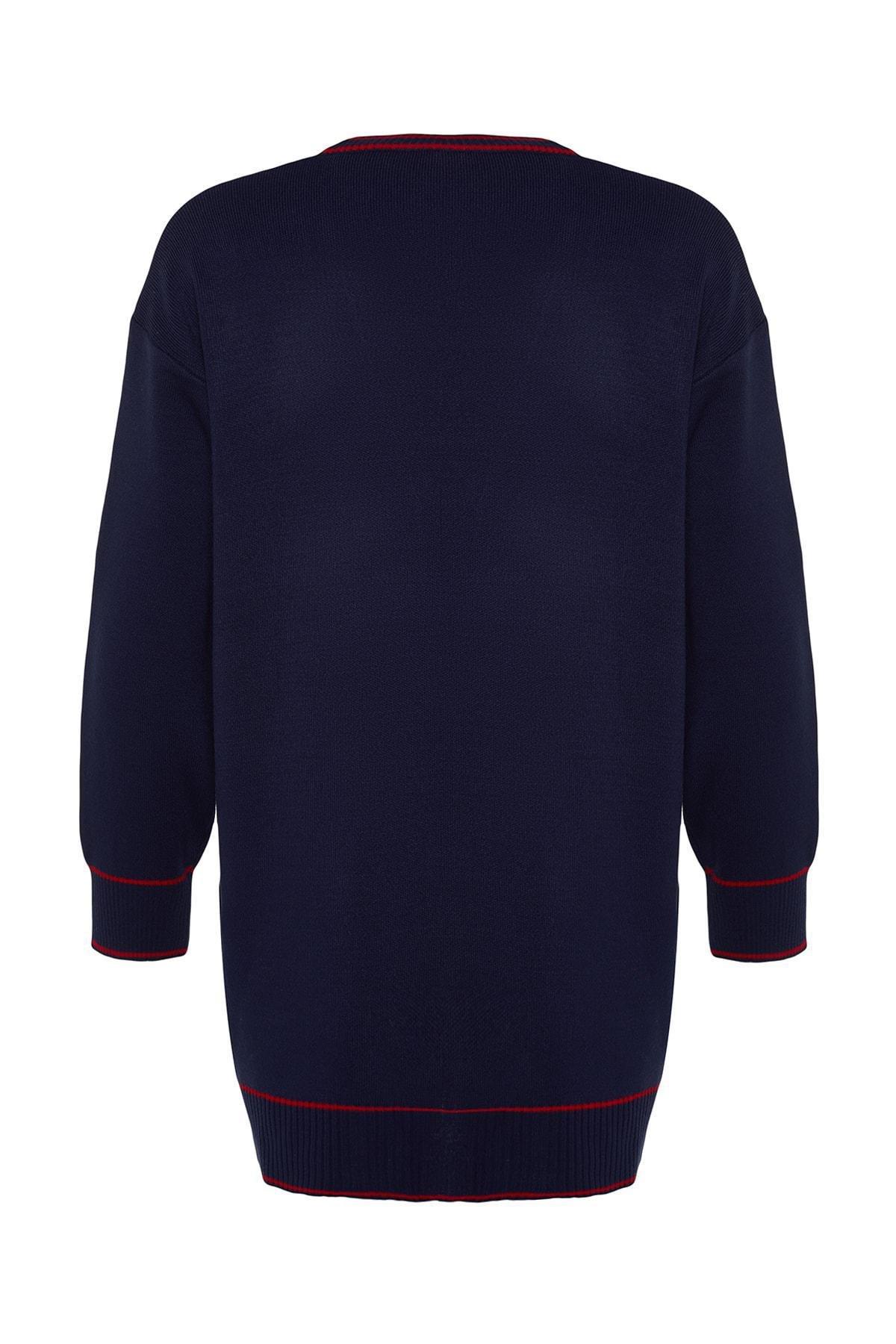 Navy Off-Shoulder Cardigan, , large image number 7