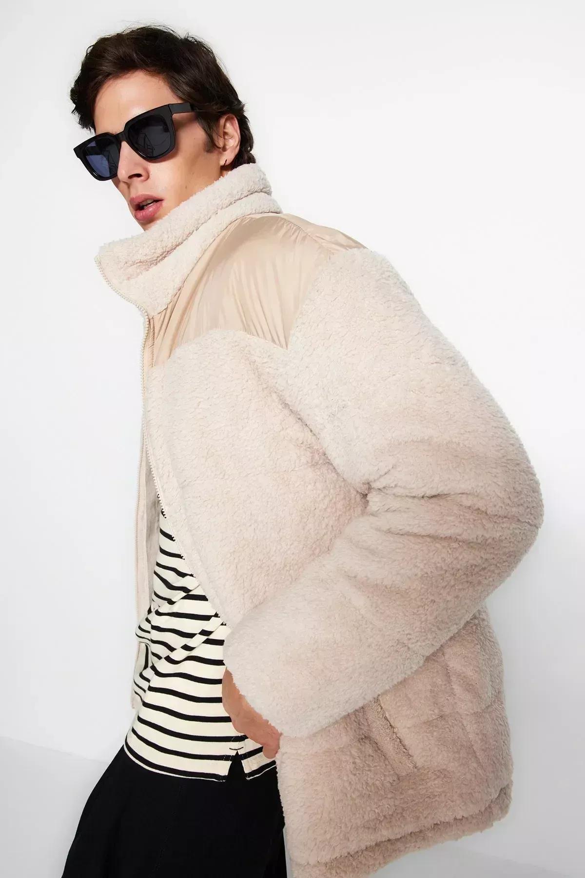 Beige Basic Jacket, Beige, medium