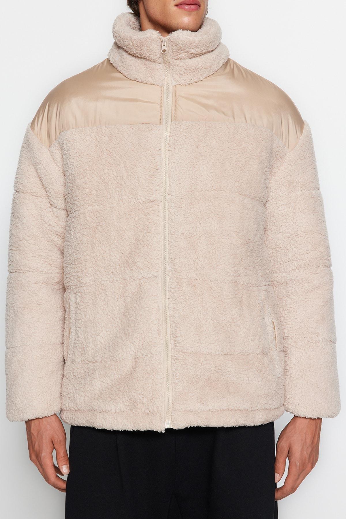 Beige Basic Jacket, , large image number 4