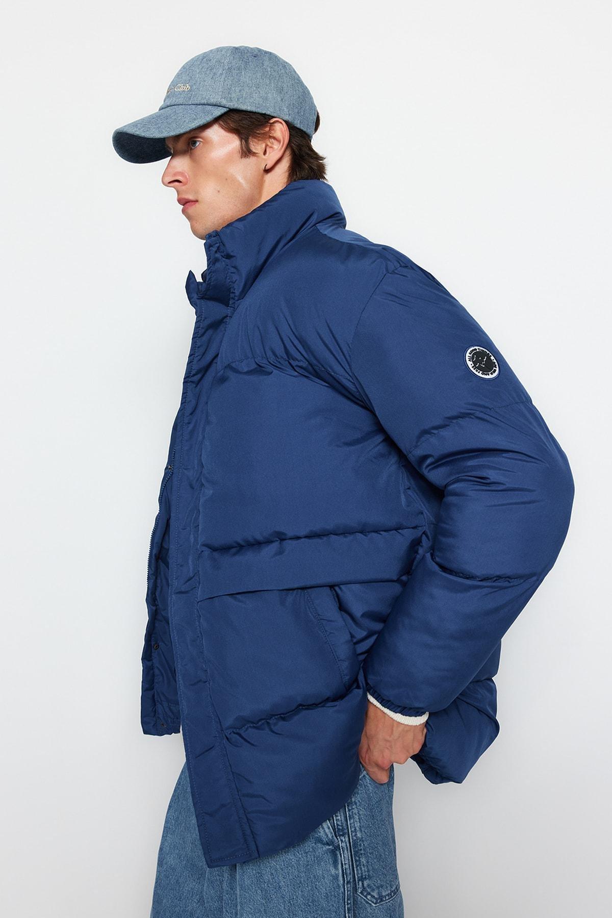 Navy Puffer Jacket, , large image number 1
