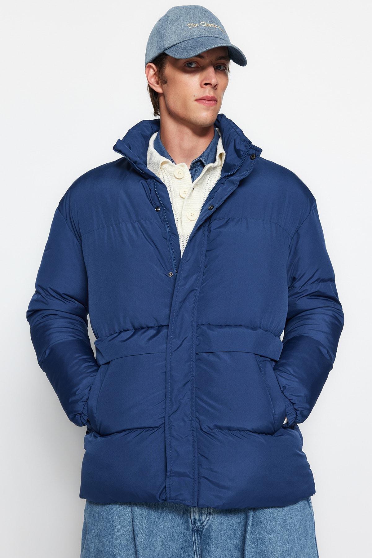 Navy Puffer Jacket, , large image number 4