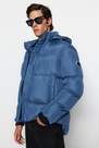 Trendyol - Blue Basic Hooded Jacket