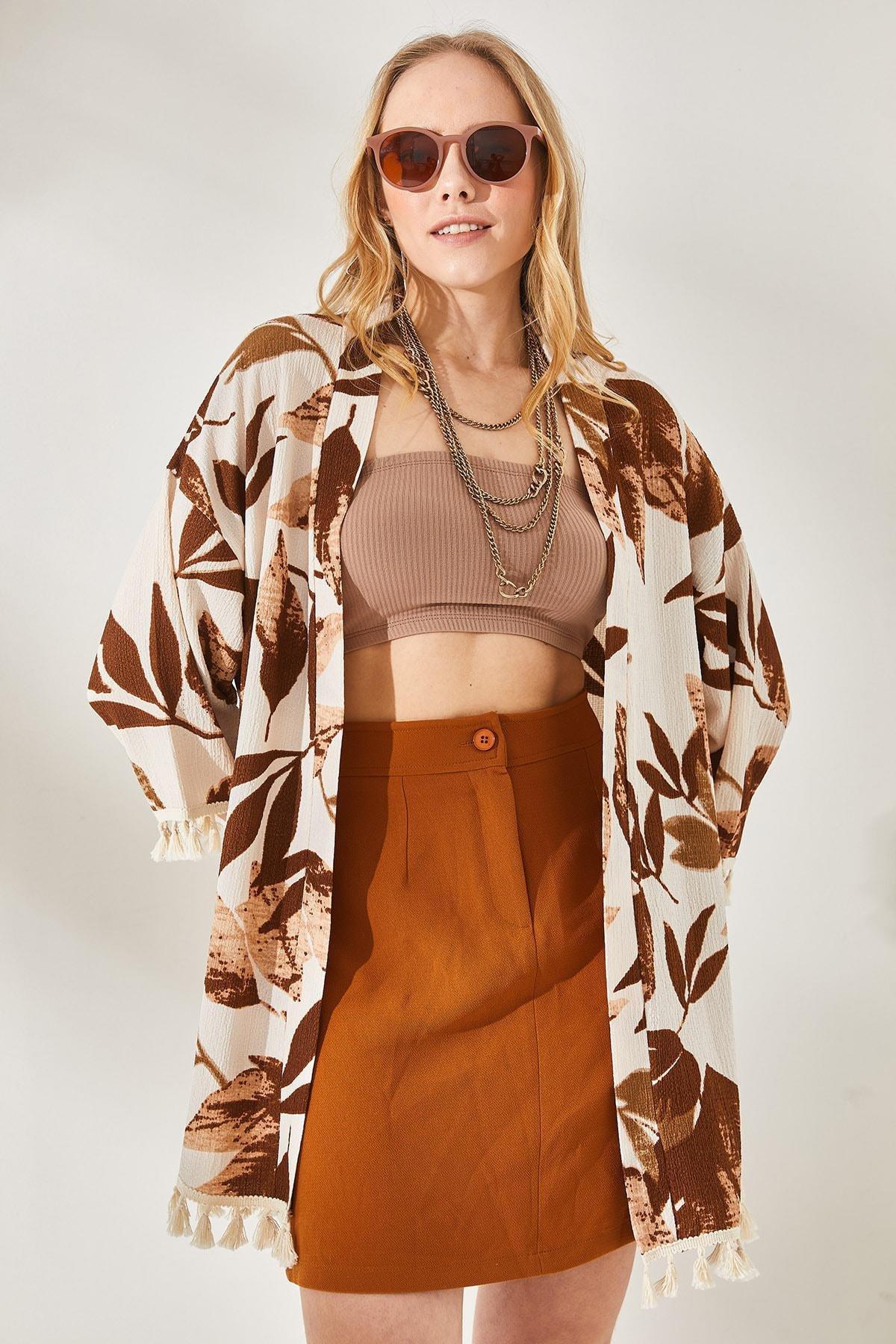 Multicolour Tasselled Loose Knitted Kimono, , large image number 3